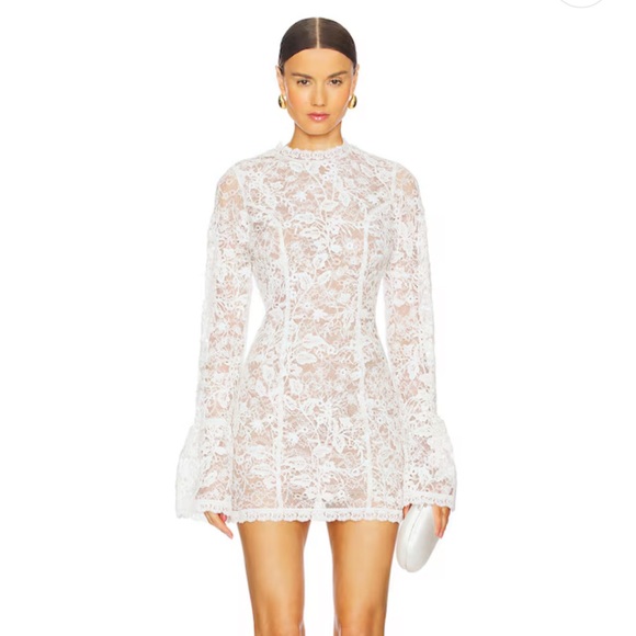 REVOLVE Dresses & Skirts - Irina Mini Lace Long Sleeve Dress Line and Dot REVOLVE